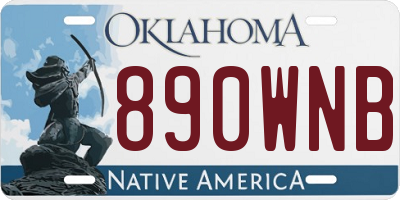 OK license plate 890WNB