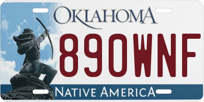 OK license plate 890WNF