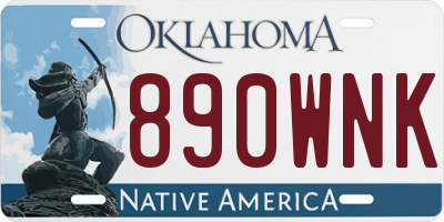 OK license plate 890WNK