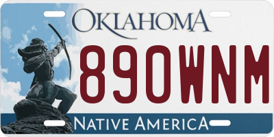 OK license plate 890WNM