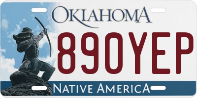 OK license plate 890YEP