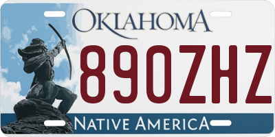 OK license plate 890ZHZ