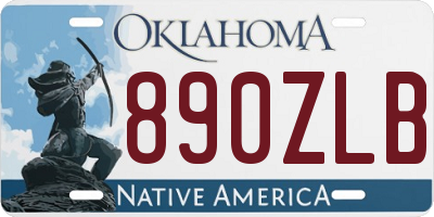 OK license plate 890ZLB