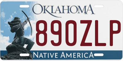 OK license plate 890ZLP