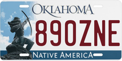 OK license plate 890ZNE