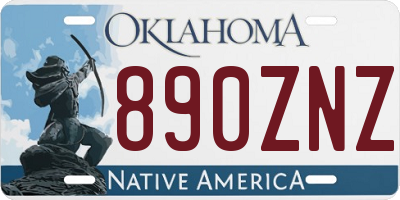 OK license plate 890ZNZ