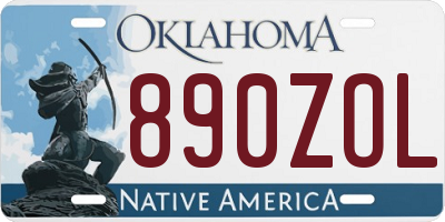 OK license plate 890ZOL