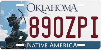 OK license plate 890ZPI