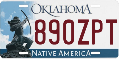 OK license plate 890ZPT