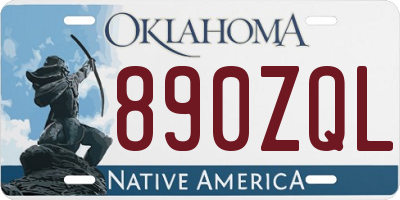 OK license plate 890ZQL