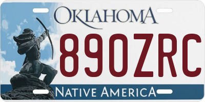 OK license plate 890ZRC