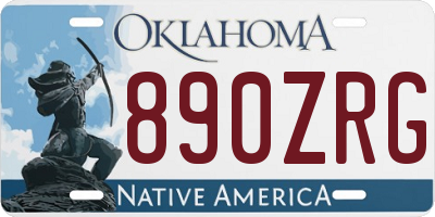 OK license plate 890ZRG