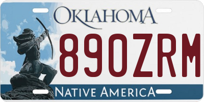 OK license plate 890ZRM