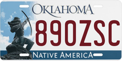 OK license plate 890ZSC