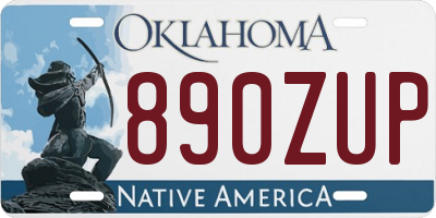 OK license plate 890ZUP