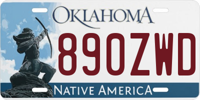 OK license plate 890ZWD