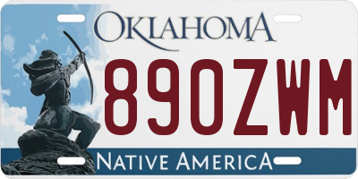 OK license plate 890ZWM