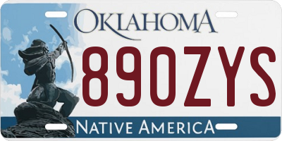 OK license plate 890ZYS