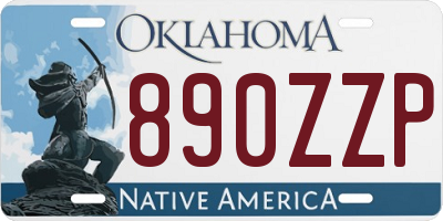 OK license plate 890ZZP