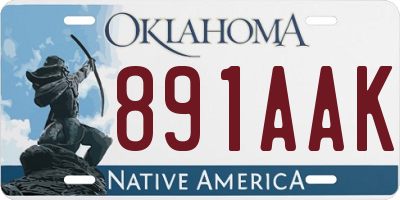 OK license plate 891AAK