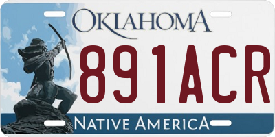 OK license plate 891ACR