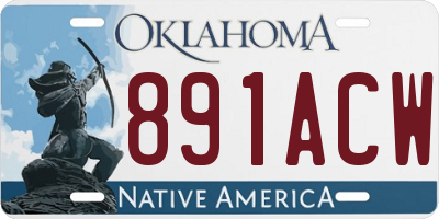 OK license plate 891ACW