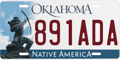 OK license plate 891ADA