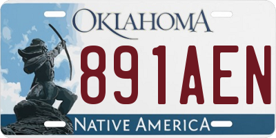 OK license plate 891AEN