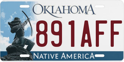 OK license plate 891AFF