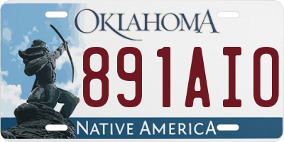 OK license plate 891AIO