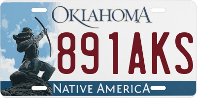 OK license plate 891AKS