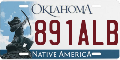 OK license plate 891ALB