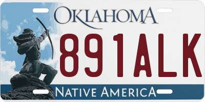 OK license plate 891ALK
