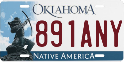 OK license plate 891ANY