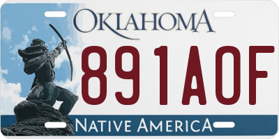 OK license plate 891AOF