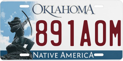 OK license plate 891AOM