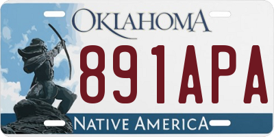 OK license plate 891APA