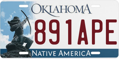 OK license plate 891APE