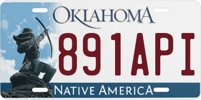 OK license plate 891API