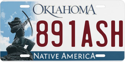 OK license plate 891ASH