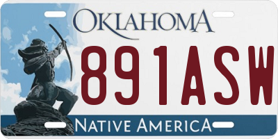 OK license plate 891ASW