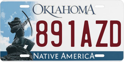 OK license plate 891AZD