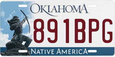 OK license plate 891BPG
