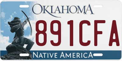 OK license plate 891CFA