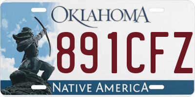OK license plate 891CFZ