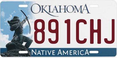 OK license plate 891CHJ