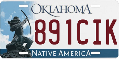 OK license plate 891CIK