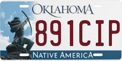 OK license plate 891CIP