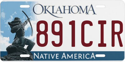 OK license plate 891CIR
