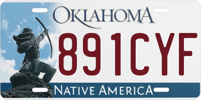 OK license plate 891CYF